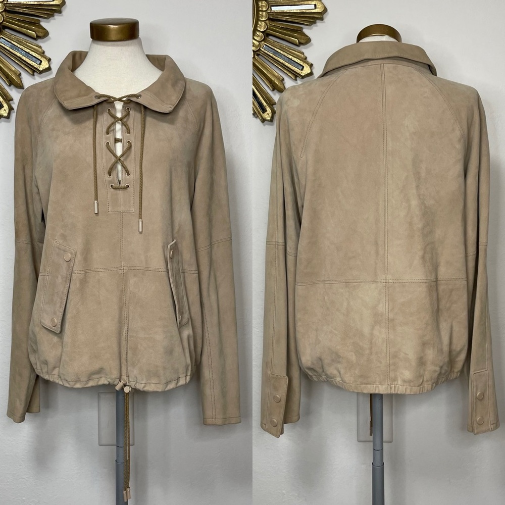 W By Worth Suede Lace Up Top